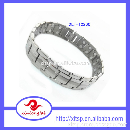 Double magnetic titanium energy health bracelet